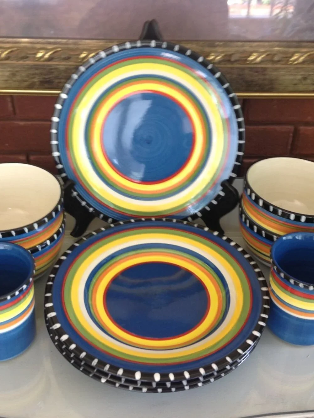 12 piece set of Gibson Dinnerware Hand Painted